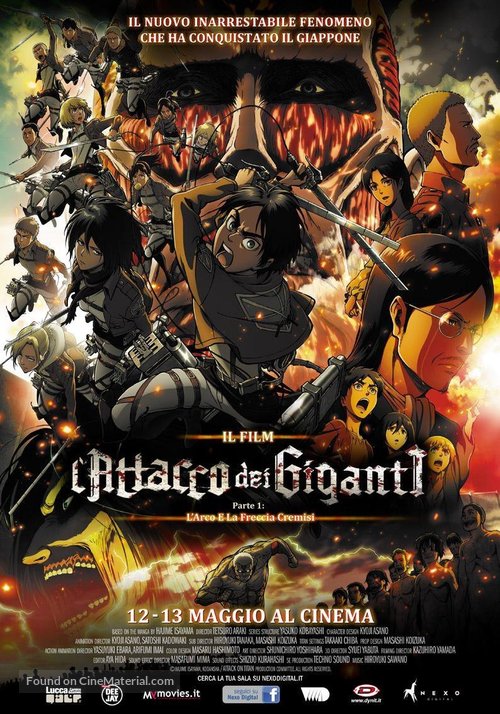 Gekijouban Shingeki no kyojin Zenpen: Guren no yumiya - Italian Movie Poster