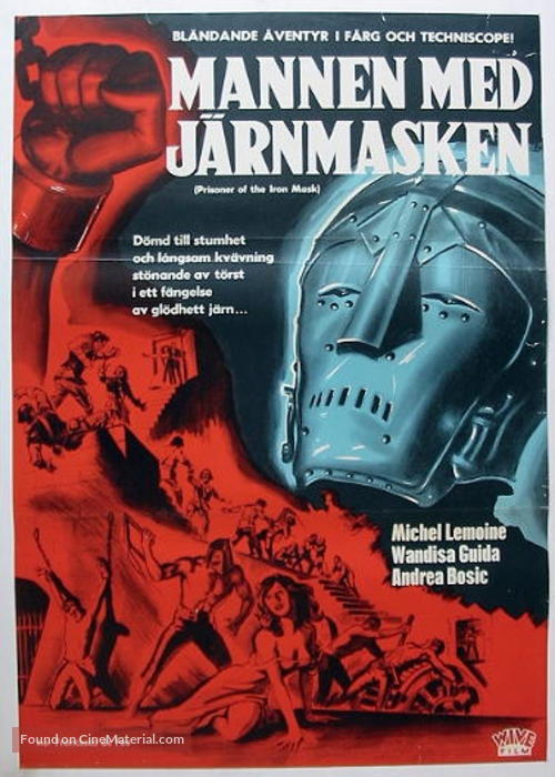 La vendetta della maschera di ferro - Swedish Movie Poster