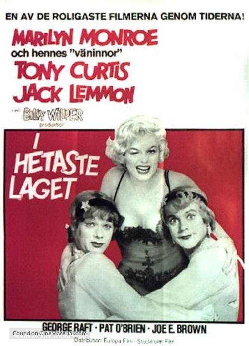 Some Like It Hot - Swedish Movie Poster