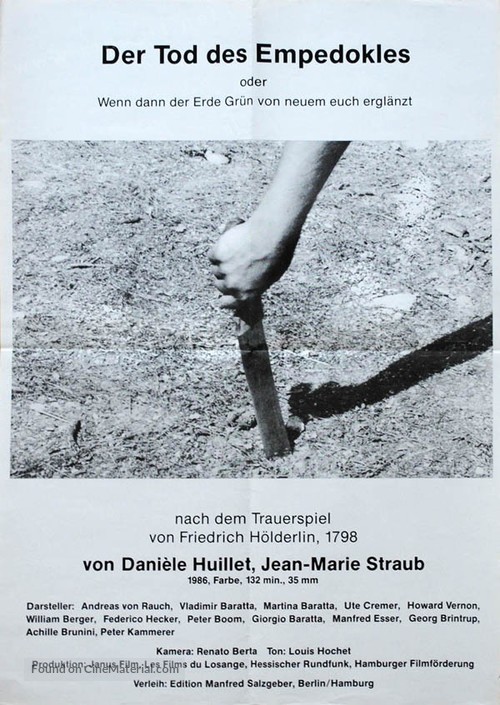 Der Tod des Empedokles oder: Wenn dann der Erde Gr&uuml;n von neuem Euch ergl&auml;nzt - German Movie Poster