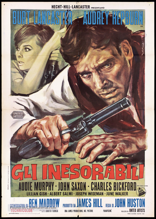 The Unforgiven (1960) Italian movie poster