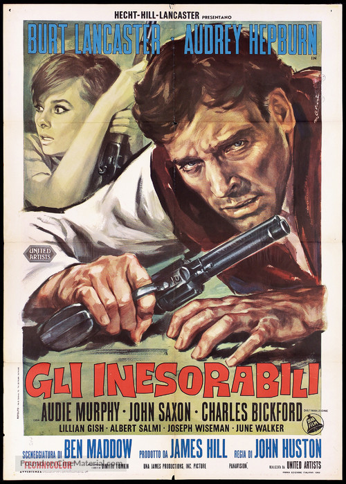 The Unforgiven (1960) Italian movie poster