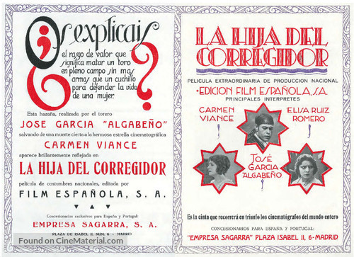 La hija del corregidor - Spanish Movie Poster