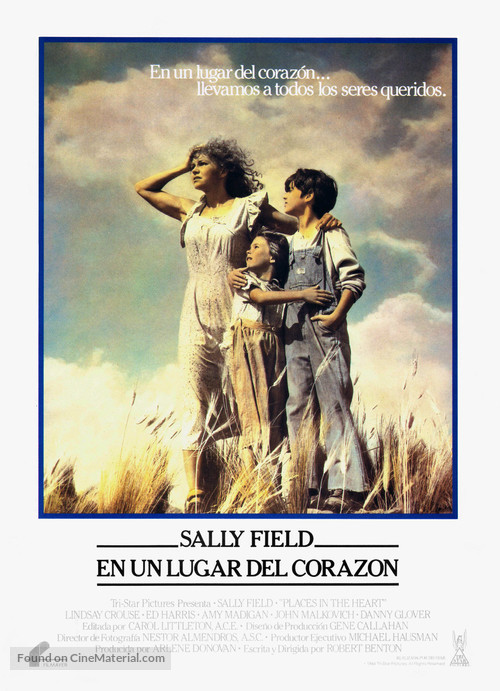 Places in the Heart - Spanish Movie Poster