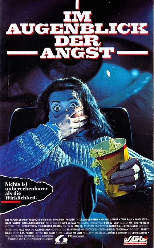 Angustia - German VHS movie cover