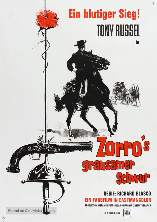 El Zorro cabalga otra vez - German Movie Poster