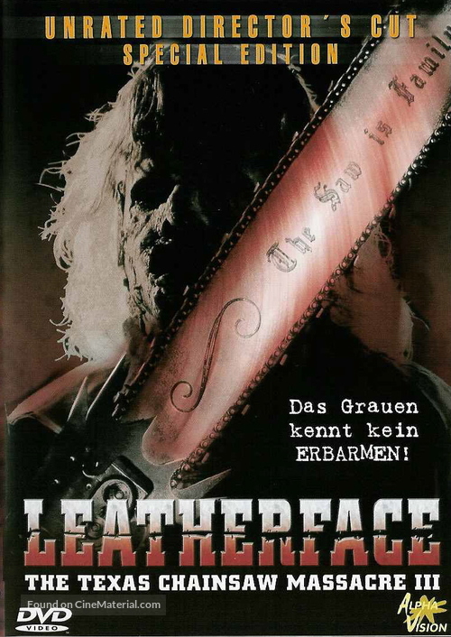 Leatherface: Texas Chainsaw Massacre III - German DVD movie cover