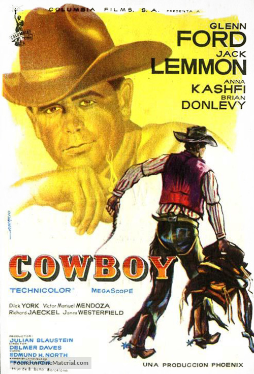 Cowboy (1958) Spanish movie poster