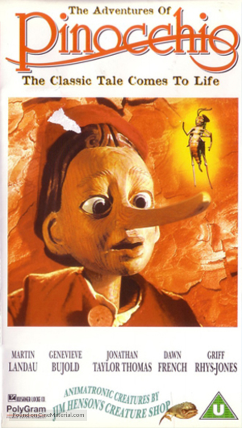 The Adventures of Pinocchio - British VHS movie cover