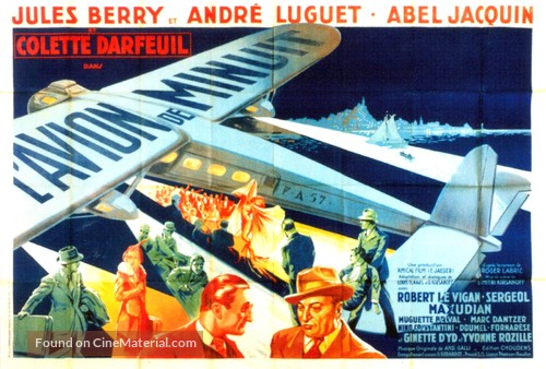 L&#039;avion de minuit - French Movie Poster
