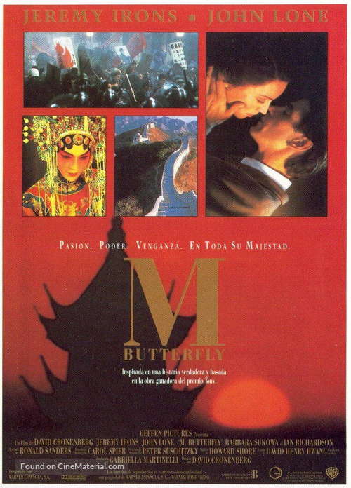 M. Butterfly - Spanish Movie Poster