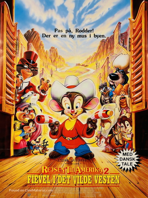 An American Tail: Fievel Goes West - Danish Movie Poster