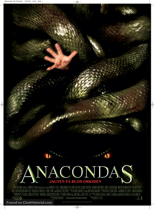 Anacondas: The Hunt For The Blood Orchid - Danish Movie Poster