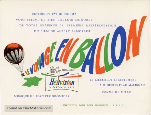 Le voyage en ballon - French Movie Poster