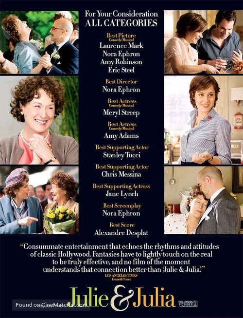 Julie &amp; Julia - For your consideration movie poster