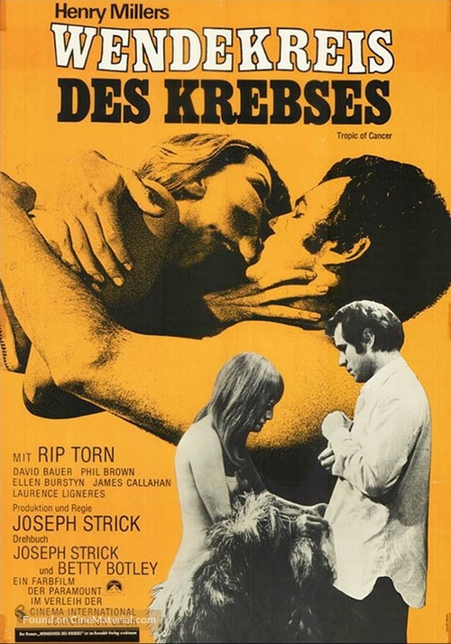 Tropic of Cancer - German Movie Poster