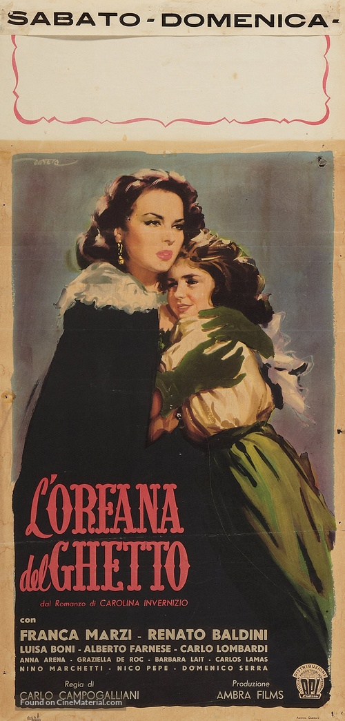 L&#039;orfana del ghetto - Italian Movie Poster