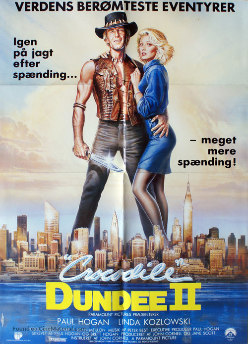 Crocodile Dundee II - Danish Movie Poster