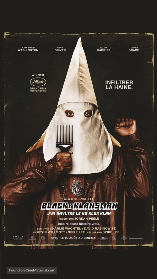BlacKkKlansman - Swiss Movie Poster