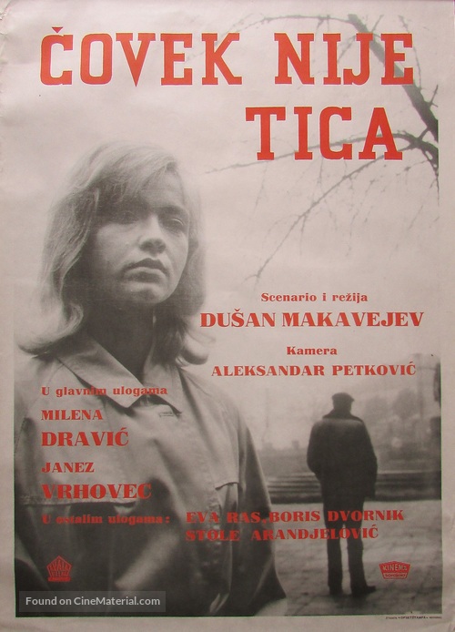 Covek nije tica - Yugoslav Movie Poster