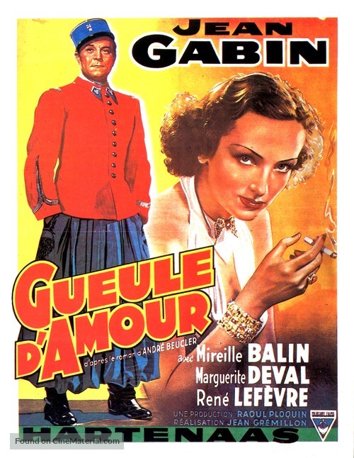 Gueule d&#039;amour - Belgian Movie Poster