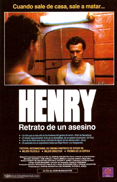 Henry: Portrait of a Serial Killer - Spanish VHS movie cover