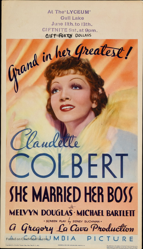 She Married Her Boss - Theatrical movie poster