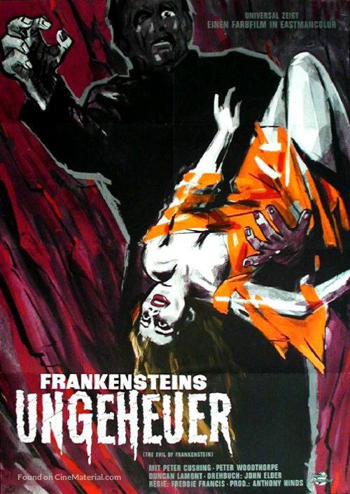 The Evil of Frankenstein - German Movie Poster