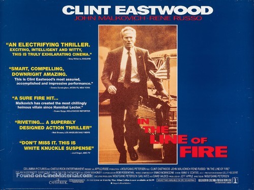 In The Line Of Fire - British Movie Poster