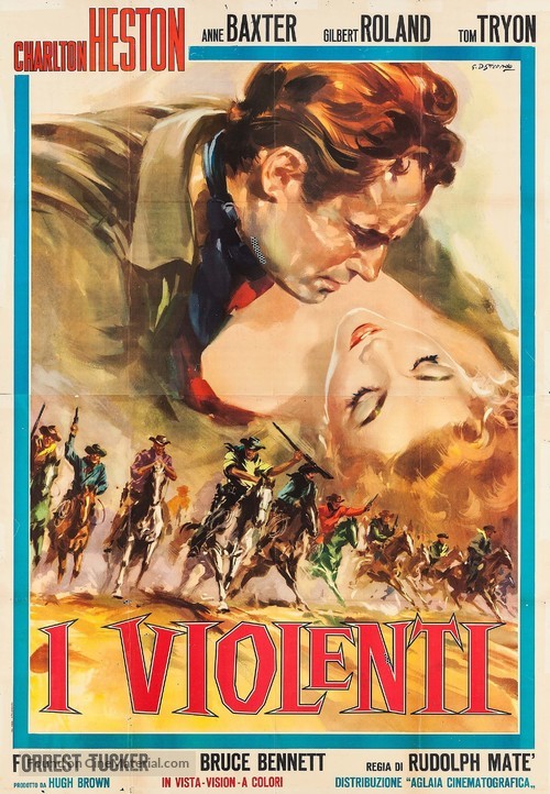 Three Violent People - Italian Movie Poster