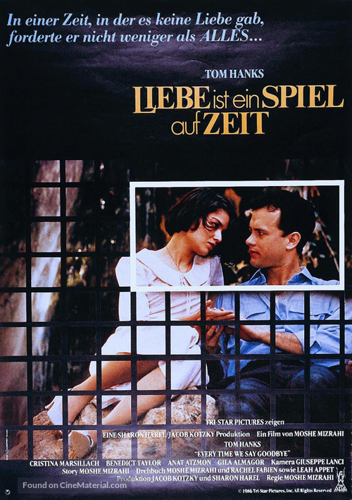 Every Time We Say Goodbye - German Movie Poster