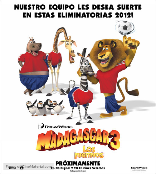 Madagascar 3: Europe&#039;s Most Wanted - Chilean Movie Poster