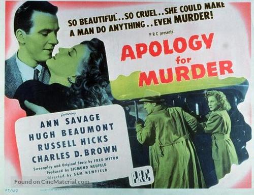 Apology for Murder - Movie Poster