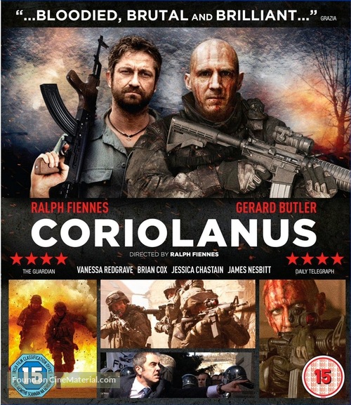 Coriolanus - British Blu-Ray movie cover