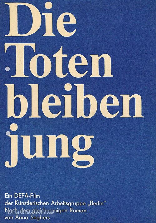 Die Toten bleiben jung - German Movie Poster