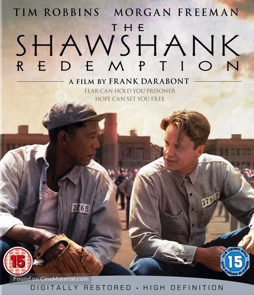 The Shawshank Redemption - British Blu-Ray movie cover