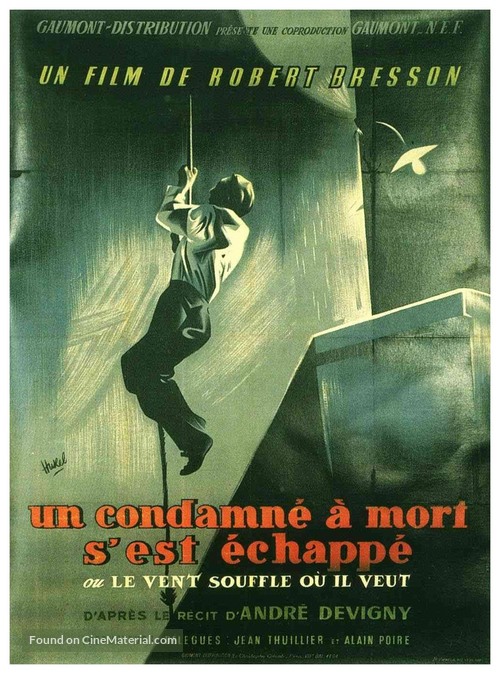 Un condamn&eacute; &agrave; mort s&#039;est &eacute;chapp&eacute; ou Le vent souffle o&ugrave; il veut - French Movie Poster
