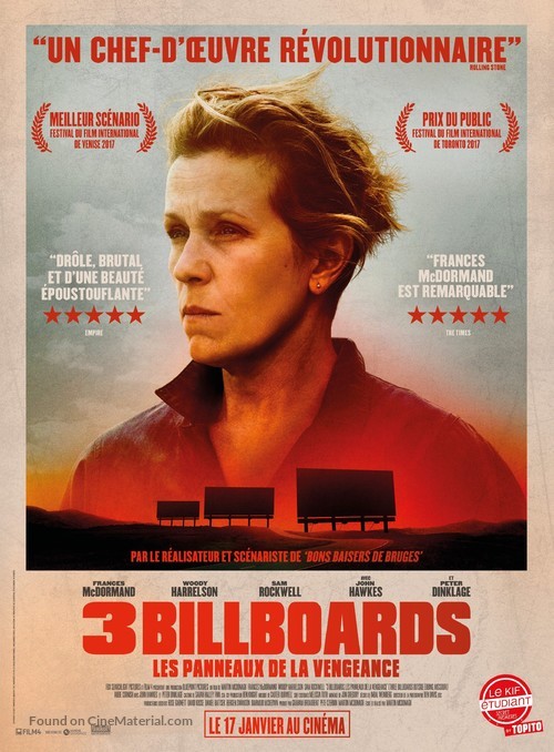 Three Billboards Outside Ebbing, Missouri - French Movie Poster