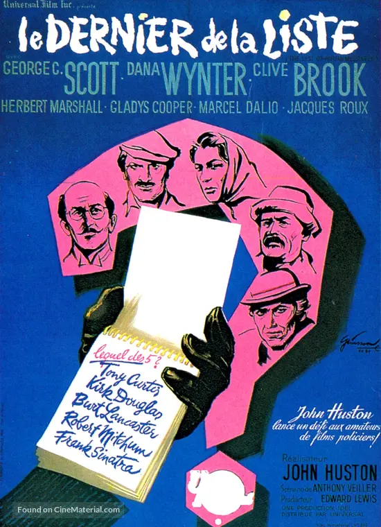 The List of Adrian Messenger - French Movie Poster