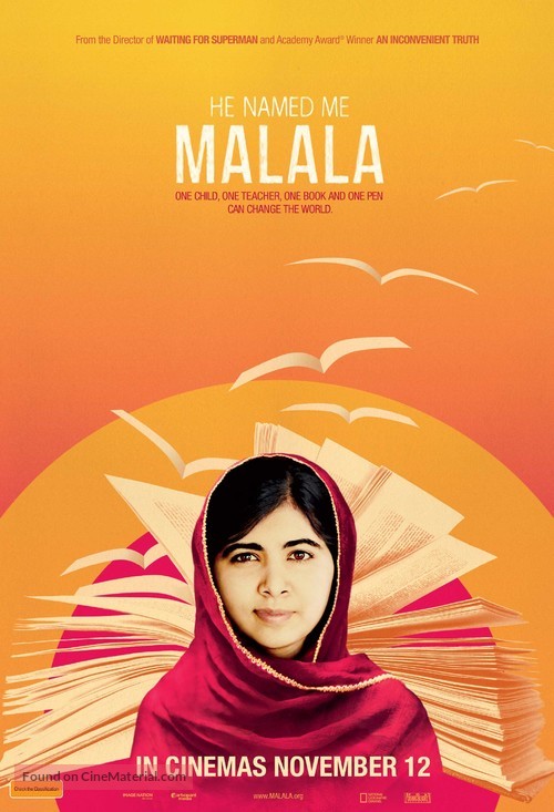 He Named Me Malala - Australian Movie Poster