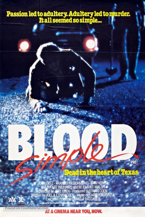 Blood Simple - British Movie Poster