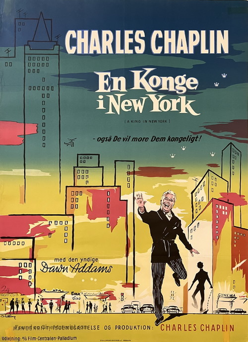 A King in New York - Danish Movie Poster