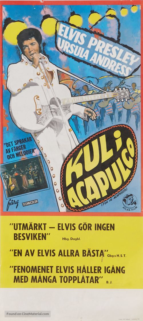 Fun in Acapulco - Swedish Movie Poster