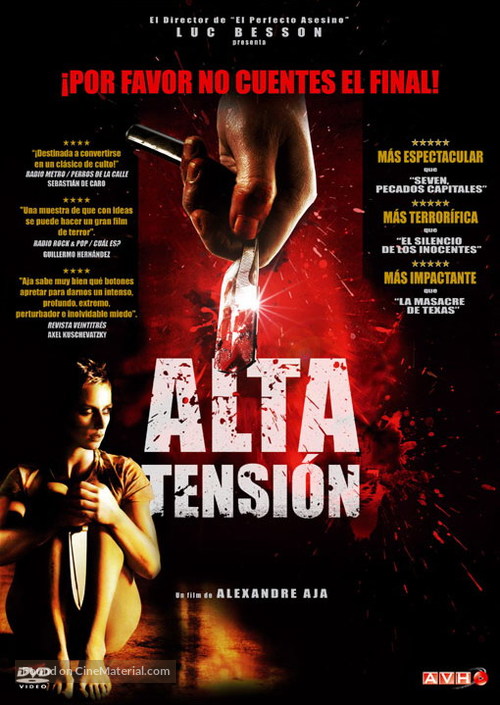 Haute tension - Argentinian DVD movie cover