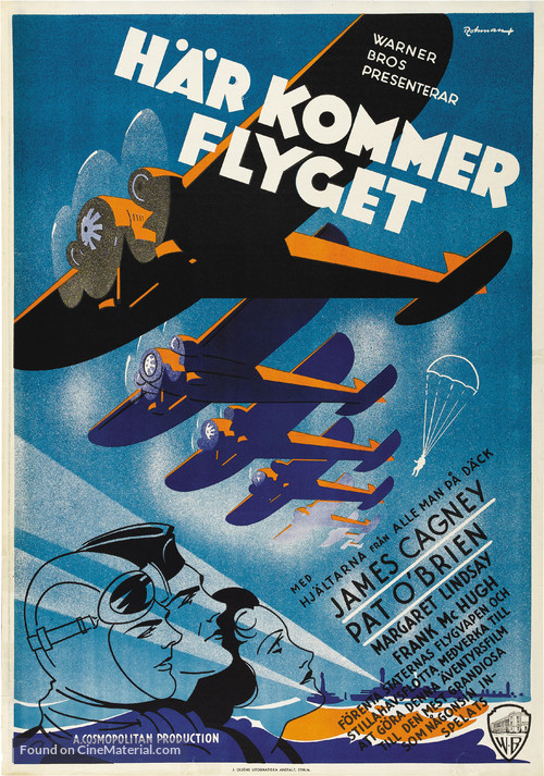 Devil Dogs of the Air - Swedish Movie Poster