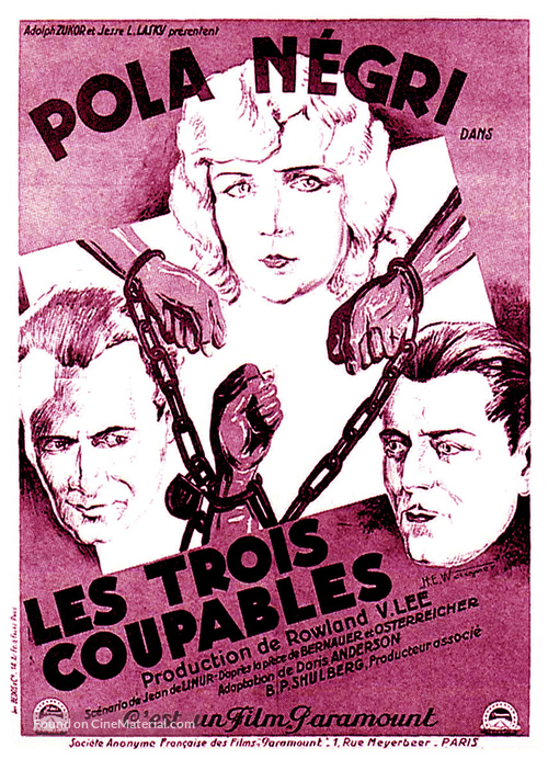Three Sinners - French Movie Poster