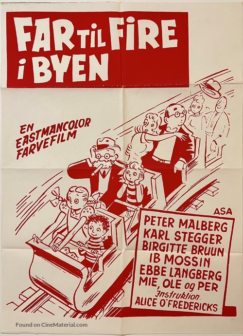 Far til fire i byen - Danish Movie Poster