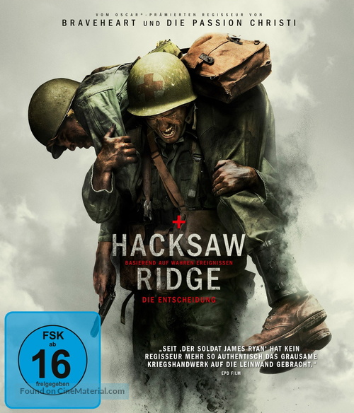 Hacksaw Ridge - German Blu-Ray movie cover