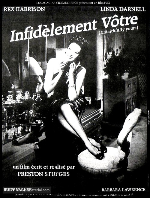 Unfaithfully Yours - French Movie Poster
