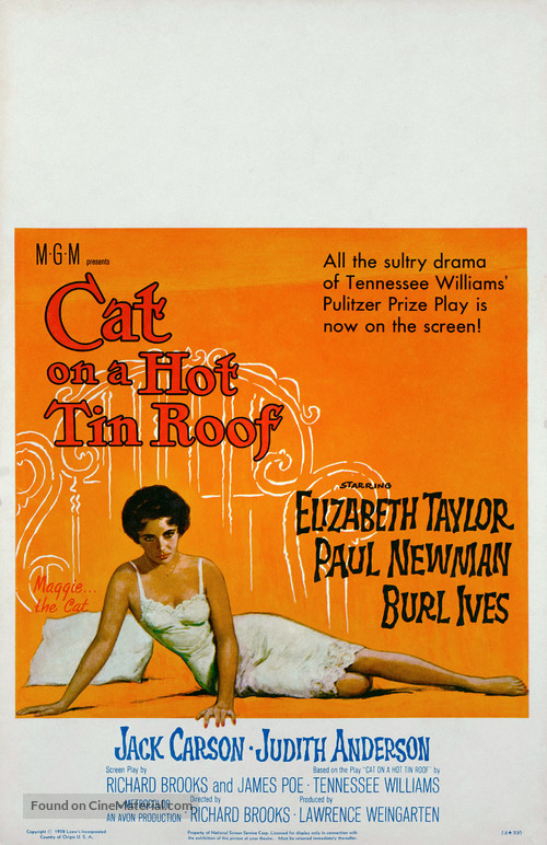 Cat on a Hot Tin Roof - Movie Poster